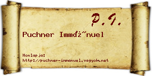 Puchner Immánuel névjegykártya